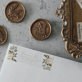 Etiqueta Rótulo de Endereço de Retorno de Curso Dourado