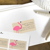 Rótulo de Endereço de Retorno de Flamingo Quase