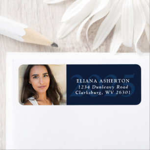 Etiqueta Rótulo de endereço de retorno de foto de gradua