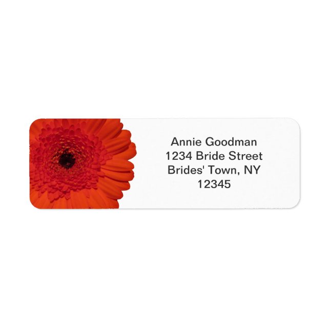 Etiqueta Rótulo de Endereço de Retorno de Gerber Daisy Red (Frente)