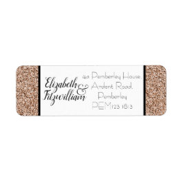 Etiqueta Rótulo de Endereço de Retorno de Glitter do Faux D
