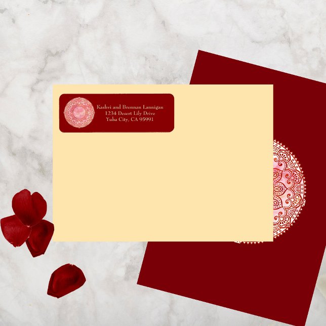 Etiqueta Rótulo de Endereço de Retorno de Mehndi Gasto (Criador carregado)