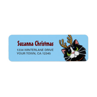 Etiqueta Rótulo de Endereço de Retorno de Natal de Tuxedo C