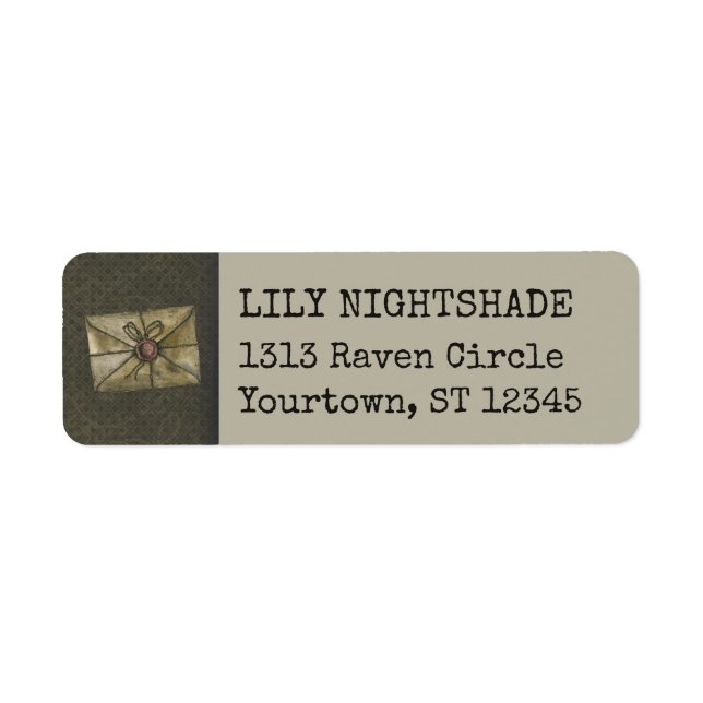 Etiqueta Rótulo de Endereço de Retorno de Outono Antigo (Frente)