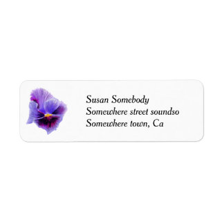 Etiqueta rótulo de endereço de retorno de Pansy Roxa