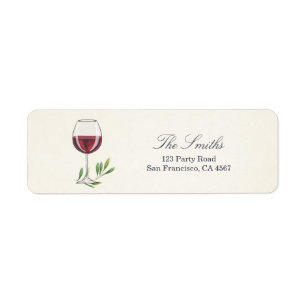 Etiqueta Rótulo de Endereço de Retorno de Provando de Vinho