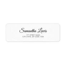 Rótulo de Endereço de Retorno de Script Elegante S