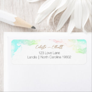 Etiqueta Rótulo de Endereço de Retorno do Chá de fraldas da