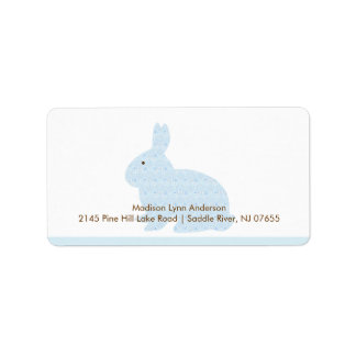 Etiqueta Rótulo de Endereço de Retorno do Damask Bunny