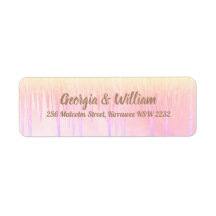 Rótulo de Endereço de Retorno do Íctil Rosa Dusty