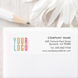 Etiqueta Rótulo de Endereço de Retorno do Logotipo da Empre