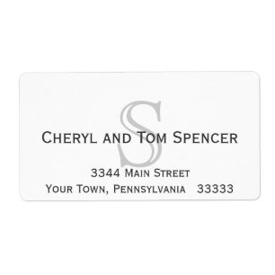 Etiqueta Rótulo de Endereço de Retorno do Monograma Fáci