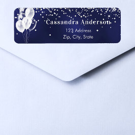 Etiqueta Rótulo de endereço de retorno dos balões brancos a