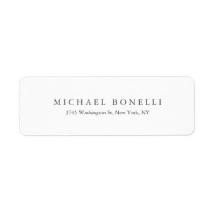 Etiqueta Rótulo de Endereço de Retorno Elegante Moderno Sim