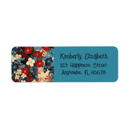 Etiqueta Rótulo de Endereço de Retorno Floral Artístico