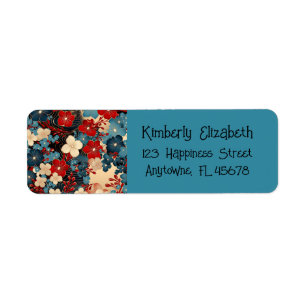 Etiqueta Rótulo de Endereço de Retorno Floral Artístico