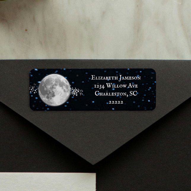 Etiqueta Rótulo de Endereço de Retorno Lunar (Lunar Personalized Return Address Label)