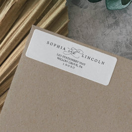 Etiqueta Rótulo de Endereço de Retorno Romântico de Caligra