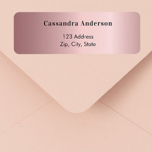 Etiqueta Rótulo de endereço de retorno rosa para rosa-claro