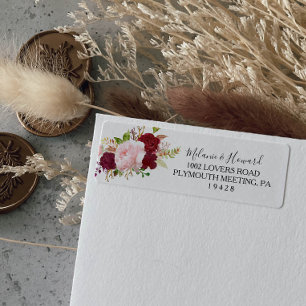 Etiqueta Rótulo de Endereço de Retorno Tropical e Romântica