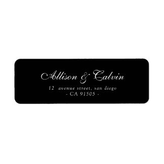 Etiqueta rótulo de endereço de script elegante