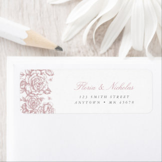 Etiqueta Rótulo de Endereço de Toalete Rosa Chic Francês de