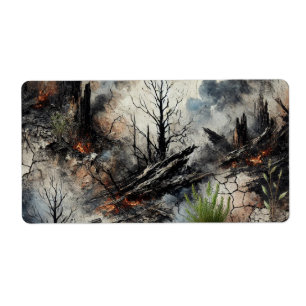 Etiqueta Rótulo de Endereço do Abstrato do Wildfire Após o