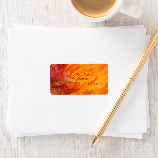 Etiqueta Rótulo de Endereço do Autumn Leaves (Insitu)
