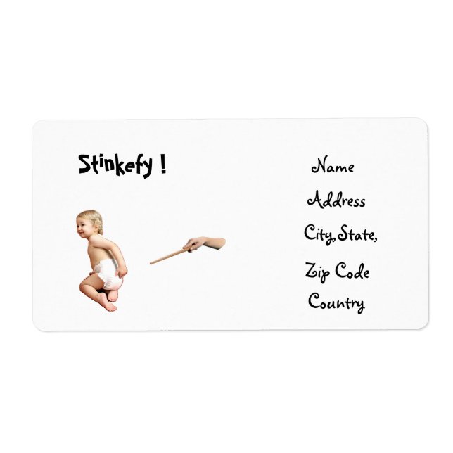Etiqueta Rótulo de endereço do Baby Stinkefy! (Frente)