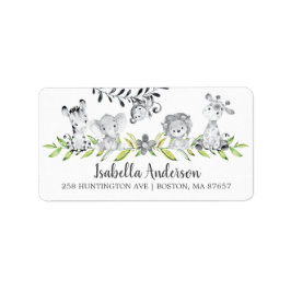 Etiqueta Rótulo de Endereço do Chá de fraldas dos Animais S