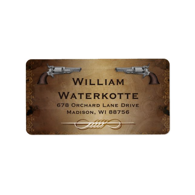 Etiqueta Rótulo de Endereço do Compro Arma Revolver Coluna  (Frente)