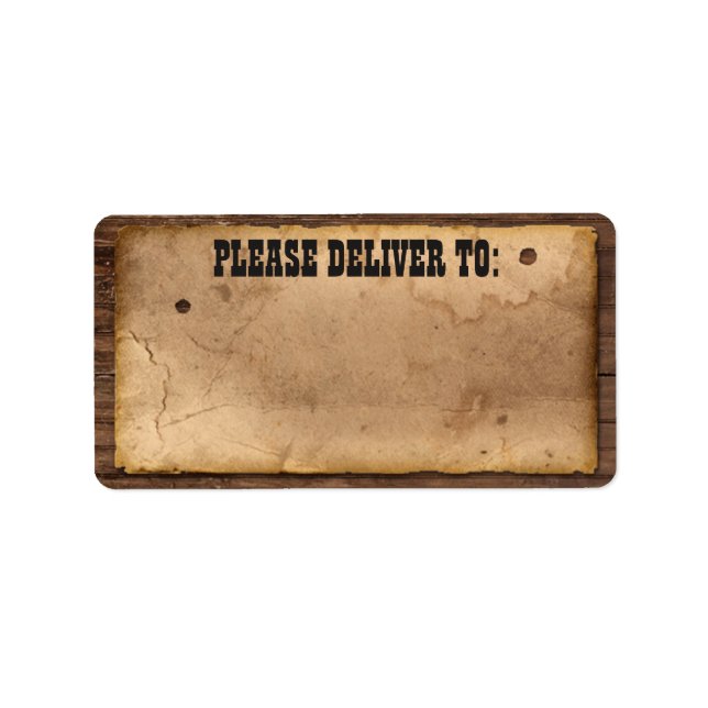 Etiqueta Rótulo de Endereço do Cowboy Ocidental para uma Fe (Frente)