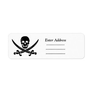 Etiqueta Rótulo de endereço do crânio Sticker Halloween Pir