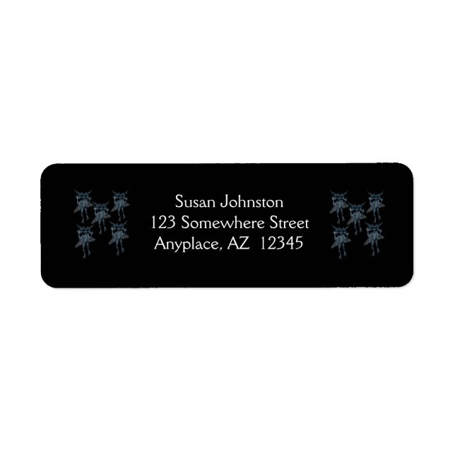 Etiqueta Rótulo de Endereço do Dia das Bruxas Gremlin Azul (Frente)