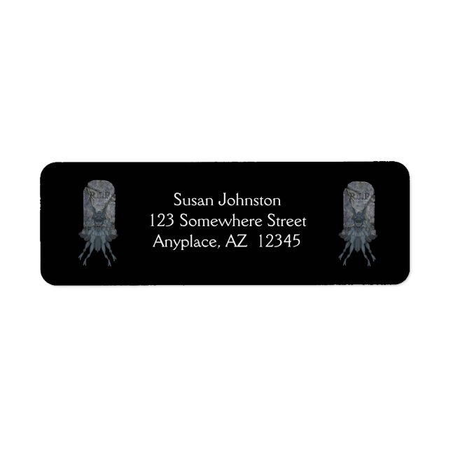 Etiqueta Rótulo de Endereço do Halloween do Tombstone Gobli (Frente)