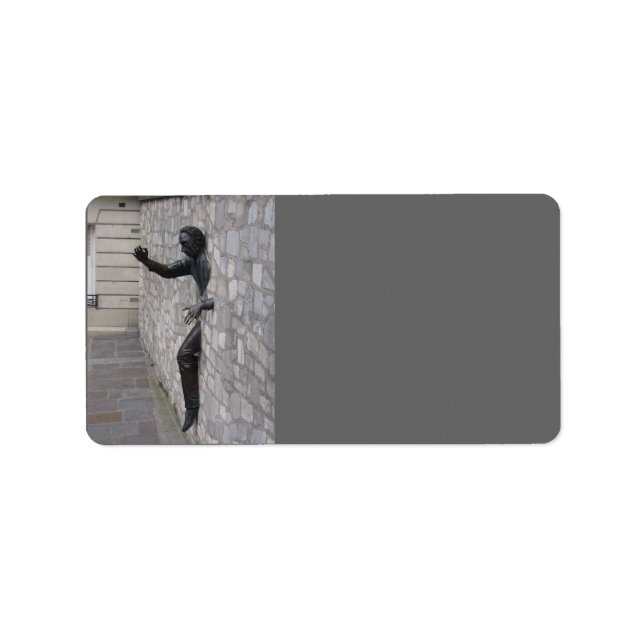 Etiqueta Rótulo de Endereço do Homem em Paris (Frente)