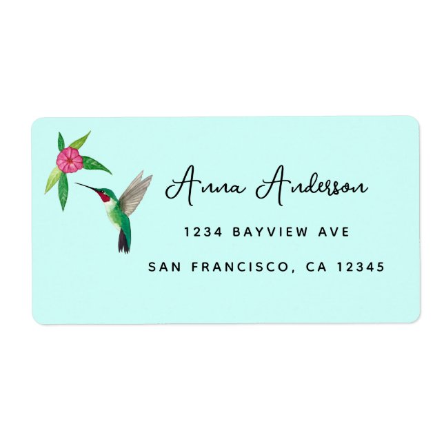 Etiqueta Rótulo de Endereço do Hummingbird (Frente)