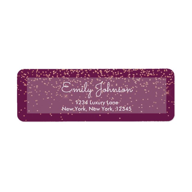 Etiqueta Rótulo de Endereço do Sparkle com Glitter Brilho D (Frente)