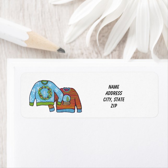 Etiqueta Rótulo de Endereço do Sweater Feio (Insitu)
