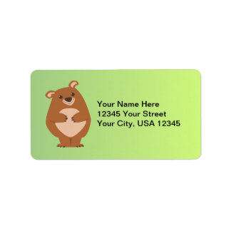 Etiqueta Rótulo de Endereço do Urso Amigável