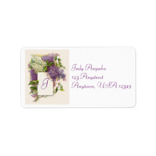 Etiqueta Rótulo de Endereço do Vintage Hydrangea
