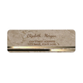 Etiqueta Rótulo de Endereço Elegante Mármore Glamouroso, Li