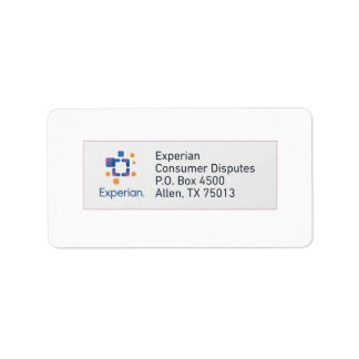 Etiqueta Rótulo de Endereço Experian