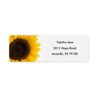 Etiqueta Rótulo de Endereço Floral de Sunflower