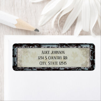 Etiqueta Rótulo De Endereço Floral E De Retorno De Local Mo