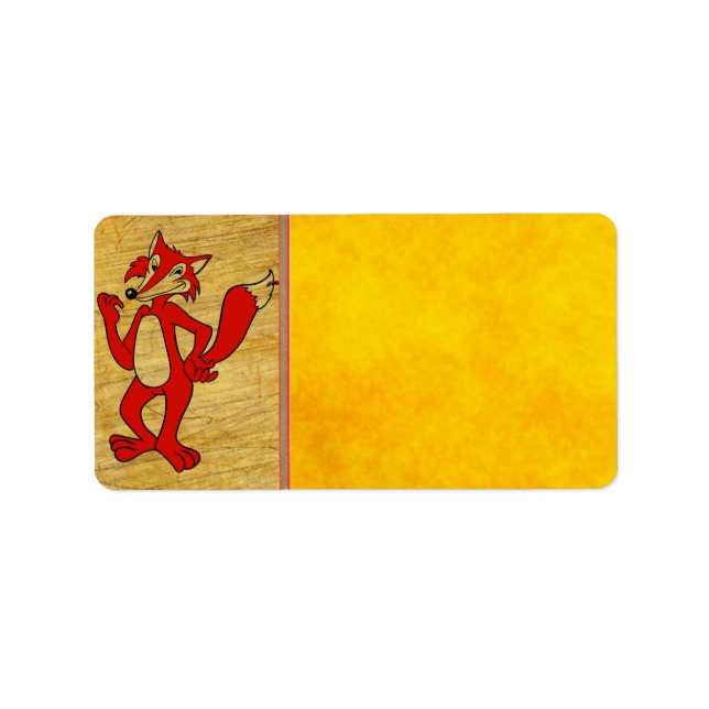 Etiqueta Rótulo de Endereço Fox Vermelho (Frente)