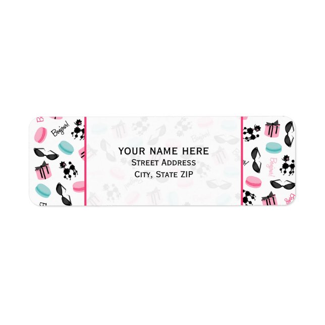 Etiqueta Rótulo de Endereço Francês (Frente)