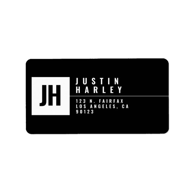 Etiqueta Rótulo de Endereço Geométrico Estilizado Moderno (Frente)