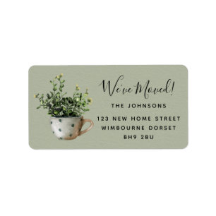 Etiqueta Rótulo de Endereço Moderno Movido