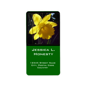 Etiqueta Rótulo de endereço para flores amarelas brilhantes